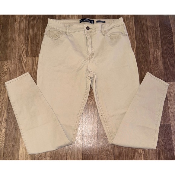 Hollister High Rise Super Skinny Classic Stretch Khaki Pants Women's 13R W31 L30 - Picture 1 of 5